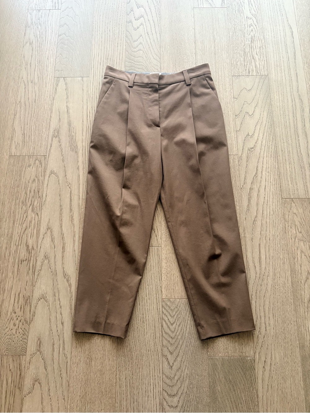 Brunello Cucinelli Cropped Tailored Brown Ankle Pants